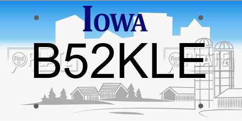 B52KLE Iowa License Plate