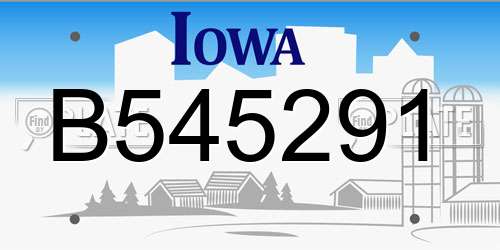 B545291 Iowa License Plate