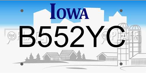 B552YC Iowa License Plate