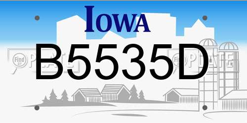 B5535D Iowa License Plate
