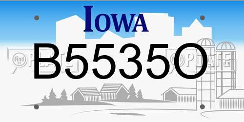 B5535O Iowa License Plate