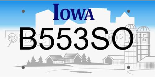B553SO Iowa License Plate