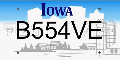 B554VE Iowa License Plate