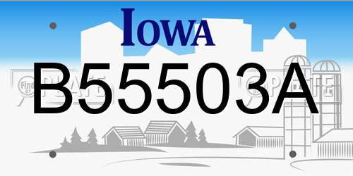 B55503A Iowa License Plate