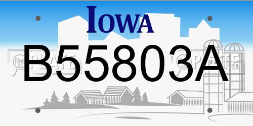 B55803A Iowa License Plate