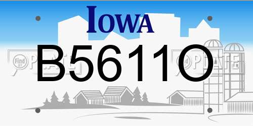B5611O Iowa License Plate