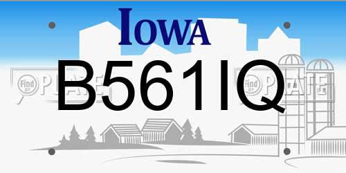 B561IQ Iowa License Plate