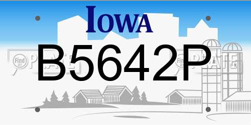 B5642P Iowa License Plate