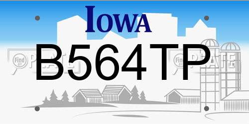 B564TP Iowa License Plate