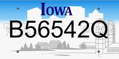 B56542Q Iowa License Plate