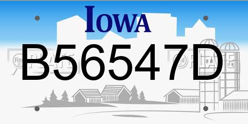 B56547D Iowa License Plate
