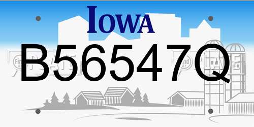 B56547Q Iowa License Plate