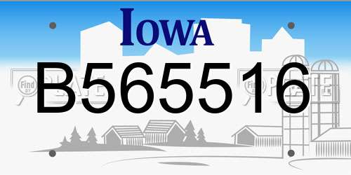 B565516 Iowa License Plate