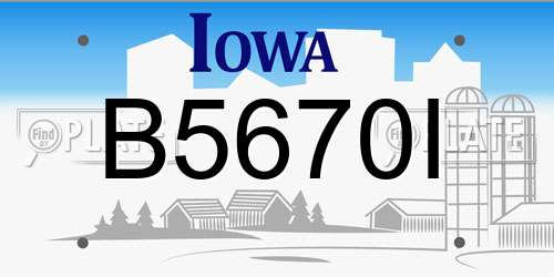 B5670I Iowa License Plate