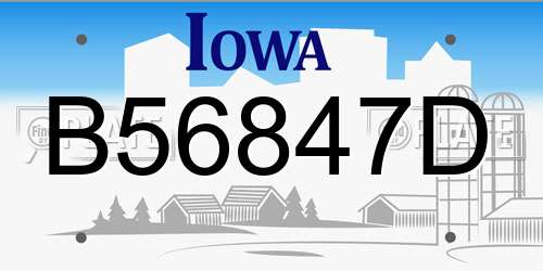 B56847D Iowa License Plate