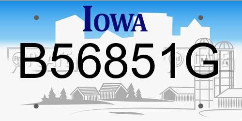 B56851G Iowa License Plate