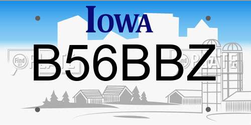 B56BBZ Iowa License Plate