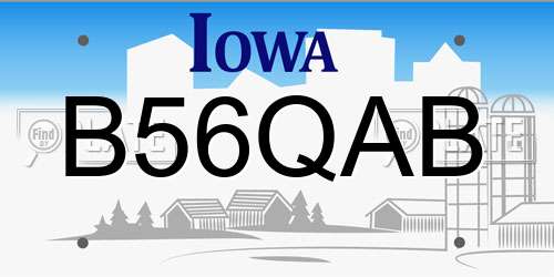 B56QAB Iowa License Plate