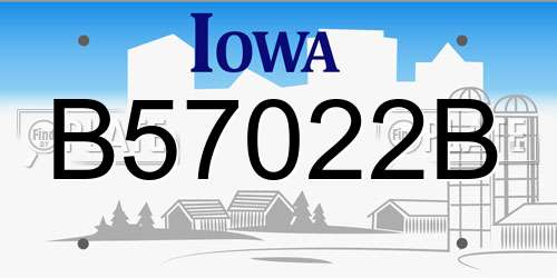 B57022B Iowa License Plate