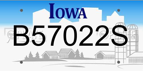 B57022S Iowa License Plate