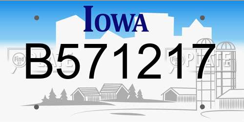 B571217 Iowa License Plate