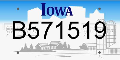 B571519 Iowa License Plate