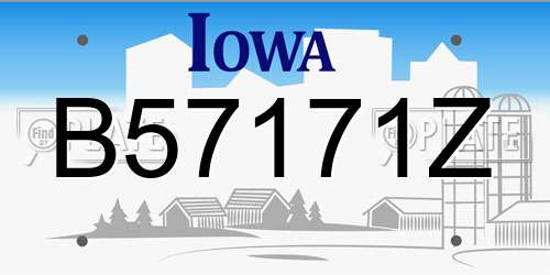 B57171Z Iowa License Plate