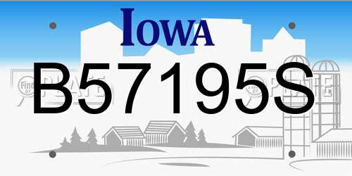 B57195S Iowa License Plate