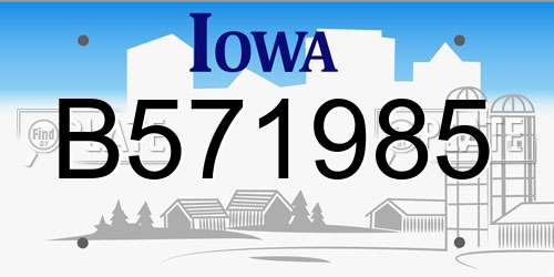 B571985 Iowa License Plate