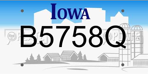 B5758Q Iowa License Plate