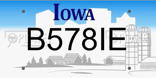 B578IE Iowa License Plate