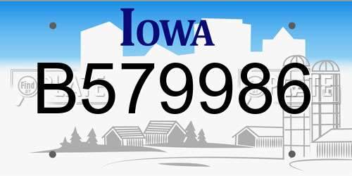 B579986 Iowa License Plate