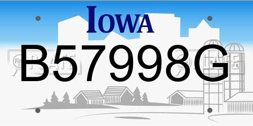 B57998G Iowa License Plate