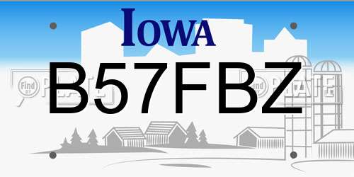 B57FBZ Iowa License Plate