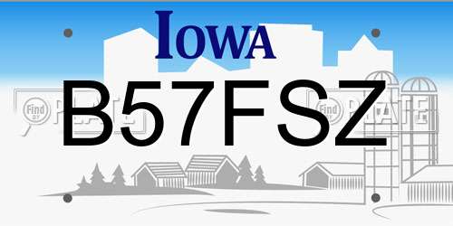 B57FSZ Iowa License Plate