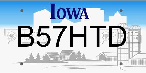B57HTD Iowa License Plate
