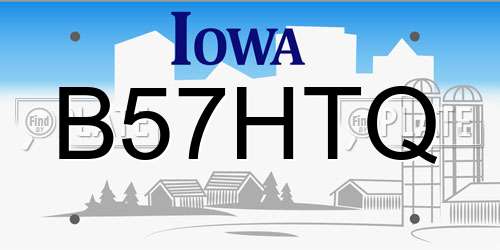 B57HTQ Iowa License Plate