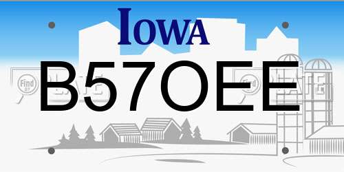 B57OEE Iowa License Plate