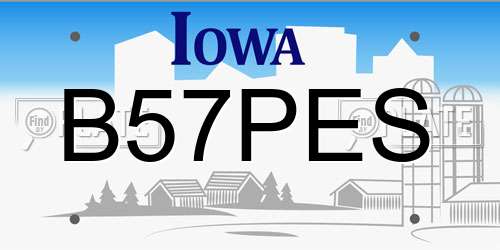 B57PES Iowa License Plate