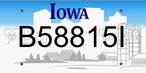B58815I Iowa License Plate