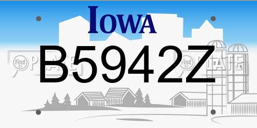 B5942Z Iowa License Plate