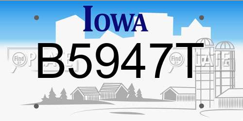 B5947T Iowa License Plate
