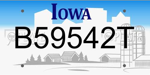B59542T Iowa License Plate