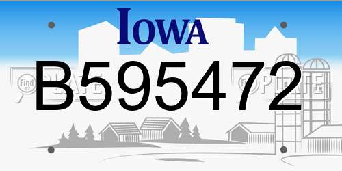 B595472 Iowa License Plate