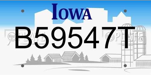 B59547T Iowa License Plate