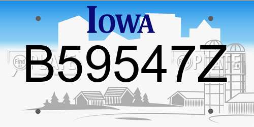B59547Z Iowa License Plate