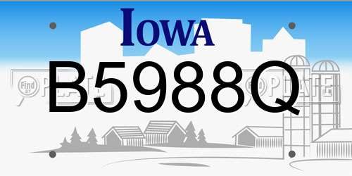 B5988Q Iowa License Plate