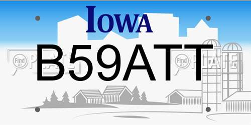 B59ATT Iowa License Plate