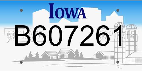 B607261 Iowa License Plate