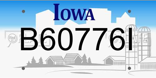 B60776I Iowa License Plate